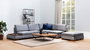 Atelier Del Sofa Tulip Sofá Esquinero Derecho con Puf - Gris Oscuro